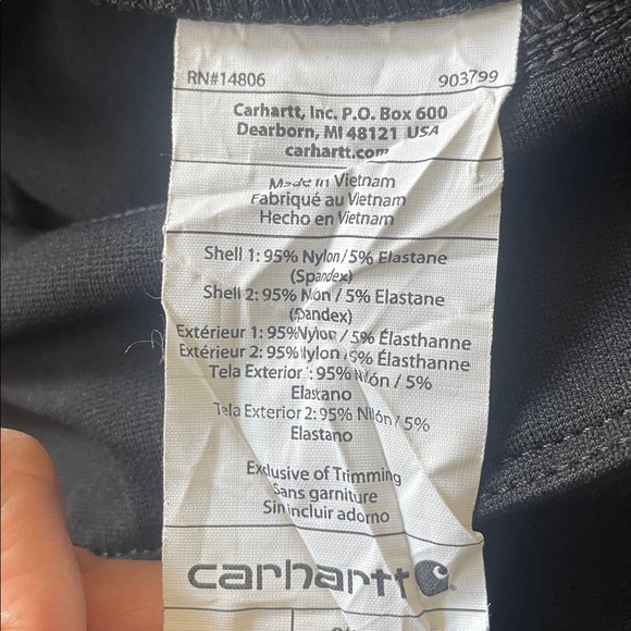 Carhartt women’s fitted Leggings Sz S black ankle length nylon/ spandex pockets - Picture 7 of 7